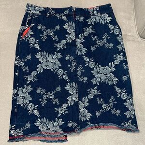 Anthropologie  floral denim skirt